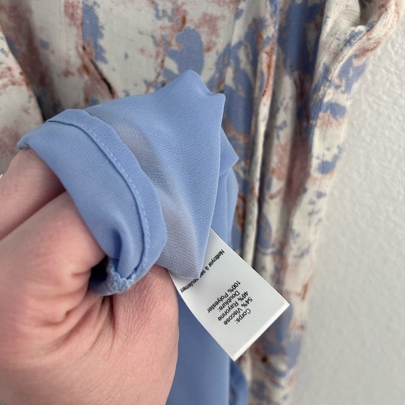 ASTR The Label Godet Dress XS Blue Multi Tie Dye Slip Skater Mini Romantic - Picture 10 of 10